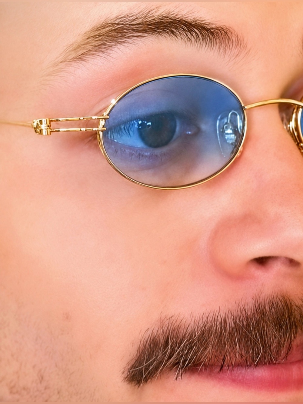SALE Very Rare Authentic Gucci Coogi Brand Name Gold Metal Frame Blue Sunglasses - Picture 9 of 17